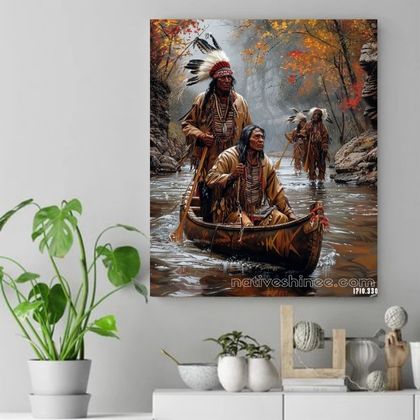 Through Sacred Waters Native American Canvas