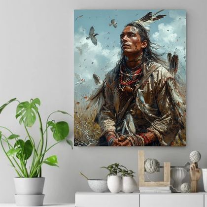 Sacred Reflection: The Spirit's Soar Native American Canvas