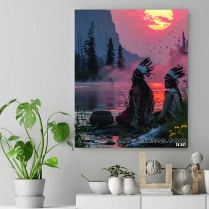 Whispers of the Setting Sun Native American Canvas