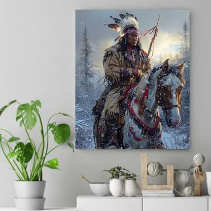 Guardian of the Winter Trail Native American Canvas