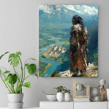 Overlooking the Valley of Ancestors Native American Canvas