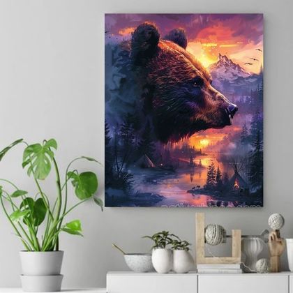 Spirit of the Bear: Guardian of the Wilderness Native American Canvas