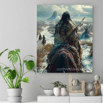 Whispers of the Past: The Warrior’s Journey Native American Canvas