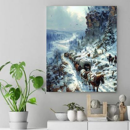 Journey Through the Winter Pass Native American Canvas VA