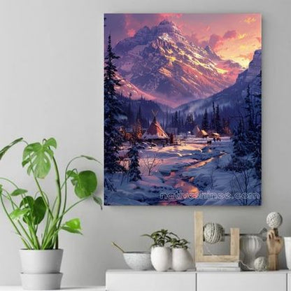 Winter's Embrace in the Sacred Valley Native American Canvas VA