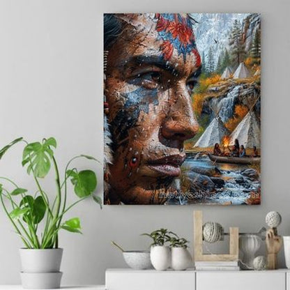 Reflections of Strength and Tradition Native American Canvas VA