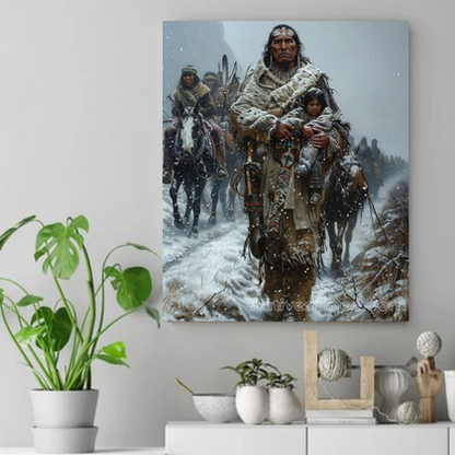 A Journey Through the Snow Native American Canvas VA