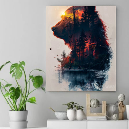 Guardian of the Wild: Spirit of the Bear Native American Canvas VA