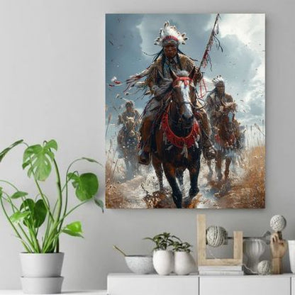 Charging with the Spirit of Thunder Native American Canvas VA