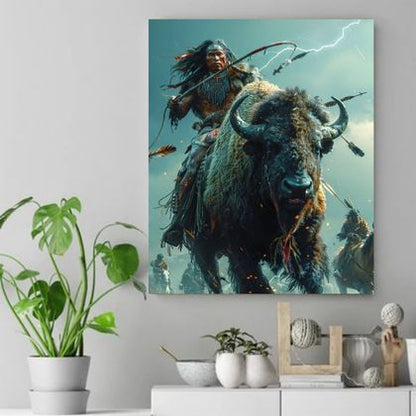 Thunderous Charge Native American Canvas VA