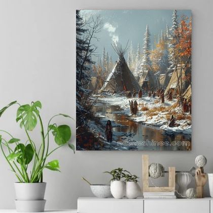 Winter's Quiet Harmony Native American Canvas VA