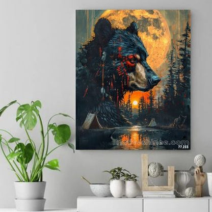 The Bear Spirit’s Vigil Native American Canvas VA