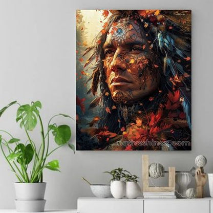 Guardian of Autumn's Essence Native American Canvas VA