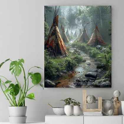 Whispers of the Forest Creek Native American Canvas VA