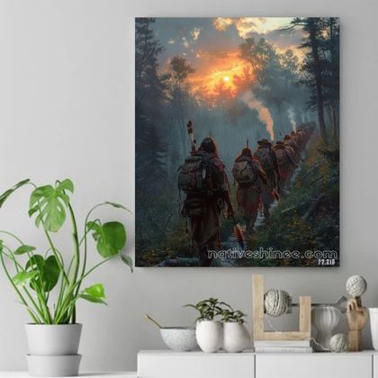 Journey Through the Forest Native American Canvas VA
