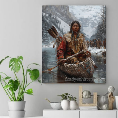 Journey of the Frozen River Native American Canvas VA