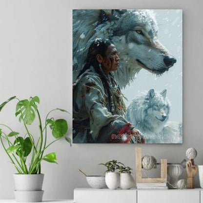 Guardians of the Winter Native American Canvas VA