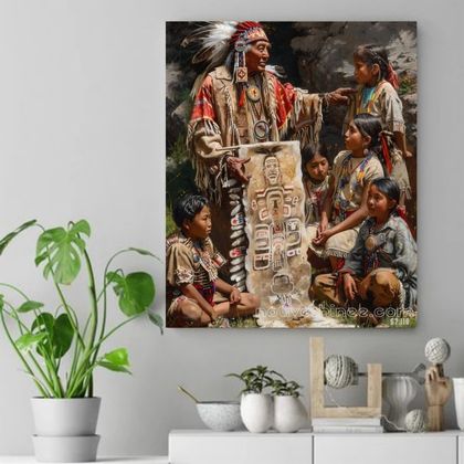 Wisdom Passed Through Generations Native American Canvas VA