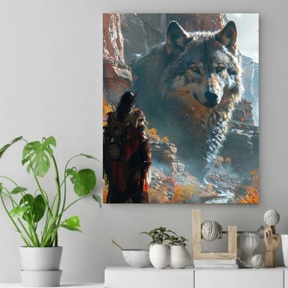 The Spirit of the Wolf Native American Canvas VA