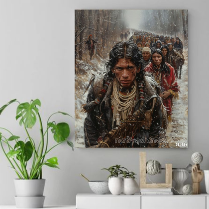 The Long Walk: A Journey of Resilience Native American Canvas