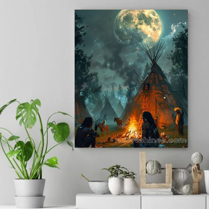 Whispers of the Full Moon Native American Canvas VA