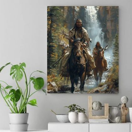 Guardians of the Cascading Falls Native American Canvas VA