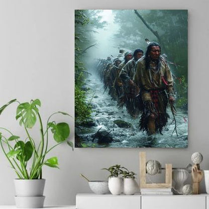 March Through the Rain Native American Canvas VA