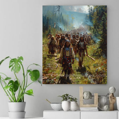 March of the Ancestors Native American Canvas VA