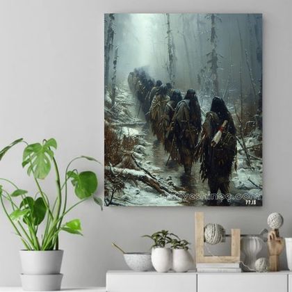 Journey Through the Frost Native American Horse Canvas