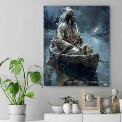 Silent Journey Native American Horse Canvas