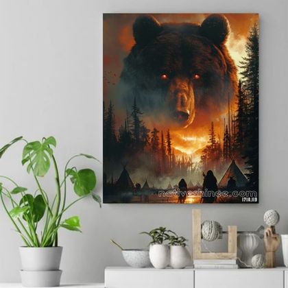 Guardian of the Forest: The Spirit of the Bear Native American CanvaS