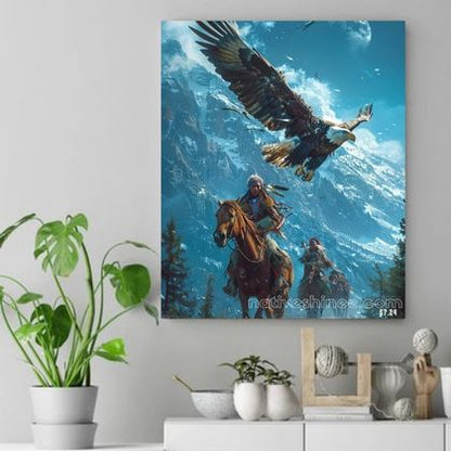 Spirit of the Eagle: Guardians of the Mountain Native American Canvas