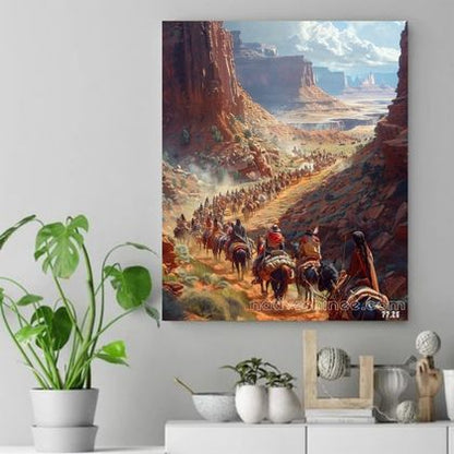 Journey Through the Canyons Native American Canvas