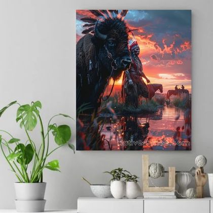 Guardian of the Plains Native American Canvas VA