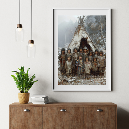 Children of the Frozen Landscape Native American Canvas
