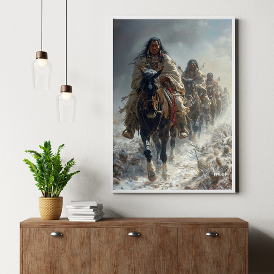 March of the Brave: Native American Canvas