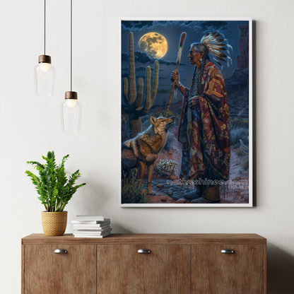 Desert Moon Guardian Native American Canvas