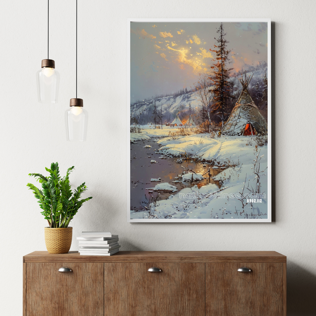 Winter’s Embrace Native American Canvas