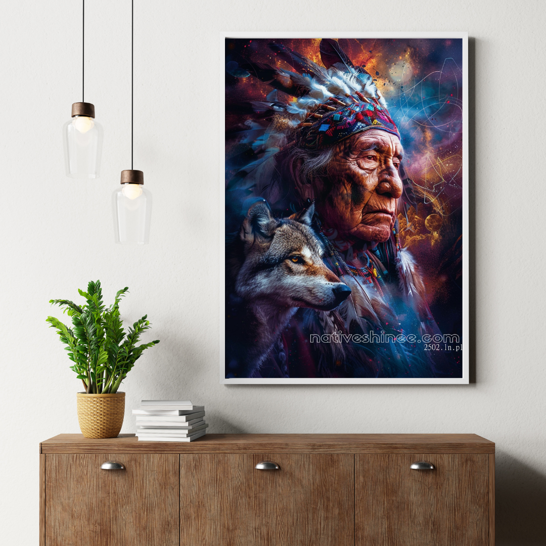 Moonlit Sentinel Native American Canvas