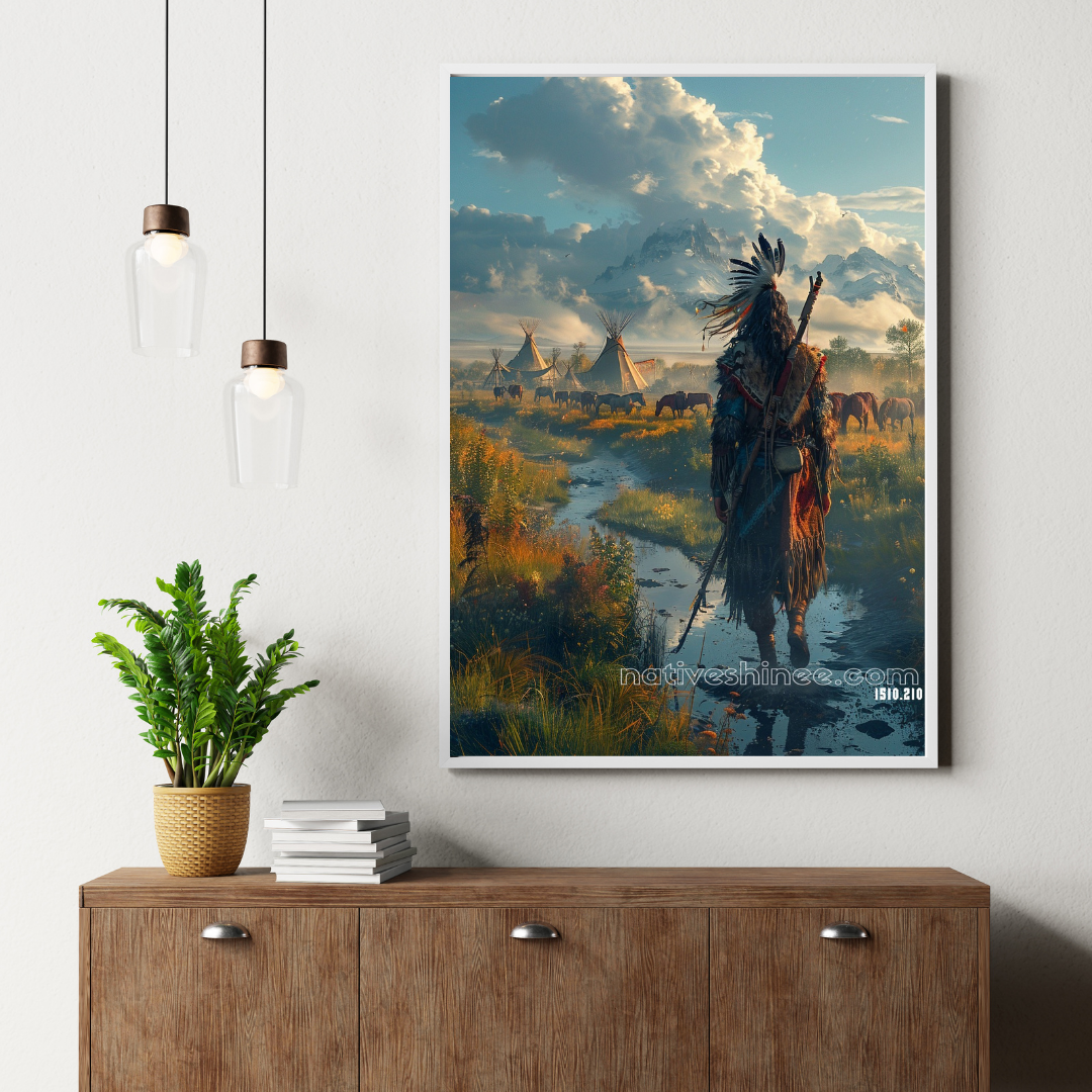 Guardian of the Plains: The Spirit of the Land Native American Canvas