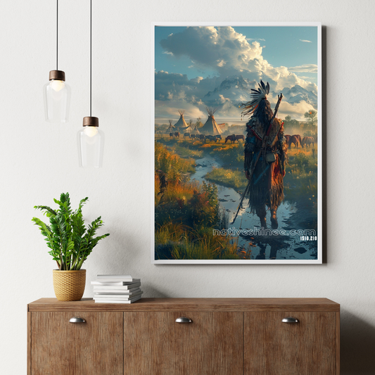 Guardian of the Plains: The Spirit of the Land Native American Canvas