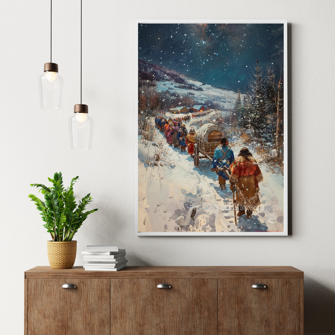 The Long Winter March Native American Canvas