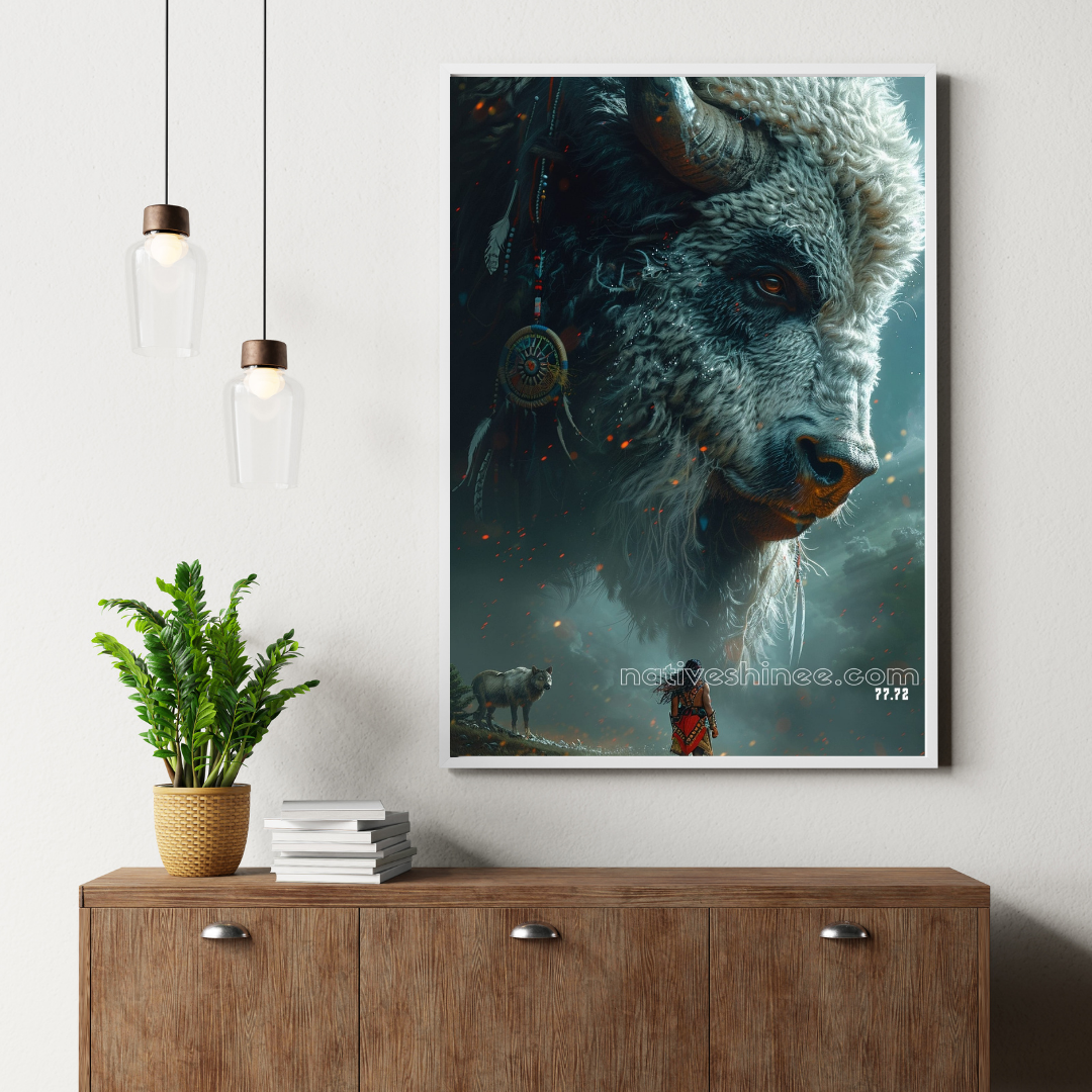 The Buffalo Native American Canvas
