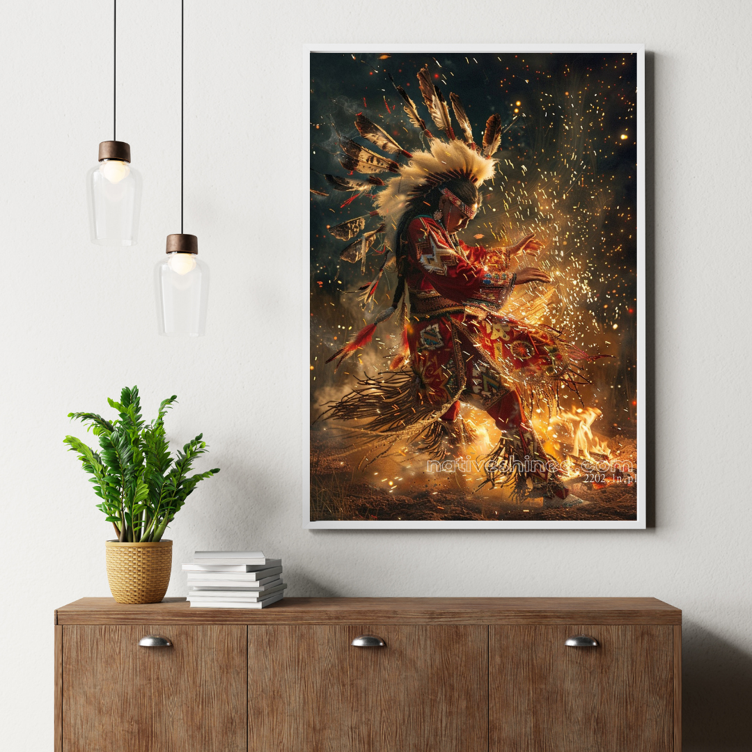 Dance of the Sacred Flames Native American Canvas