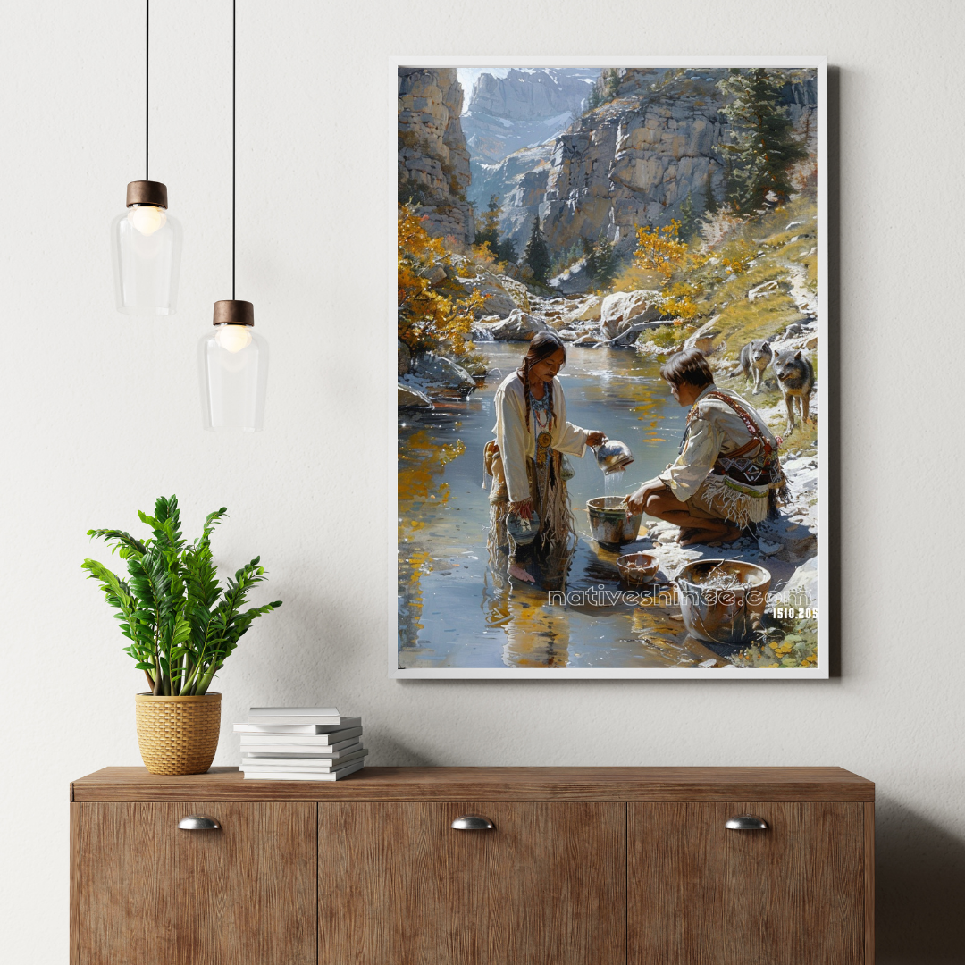 Flowing with Life: A Sacred Connection Native American Canvas