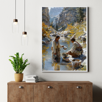 Flowing with Life: A Sacred Connection Native American Canvas