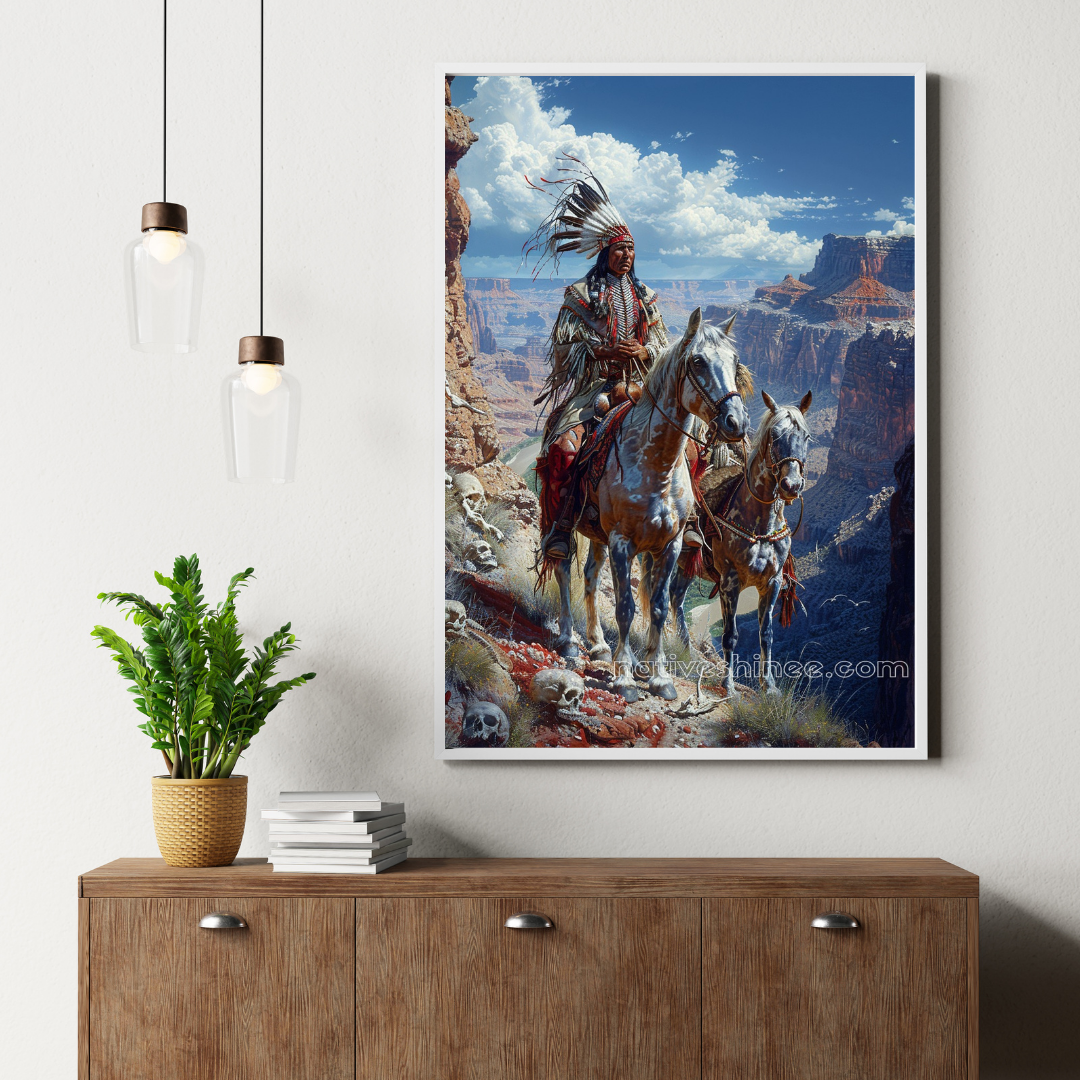The Watcher of the Canyon Native American Canvas
