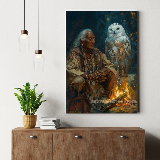Mystic Flames Native American Canvas