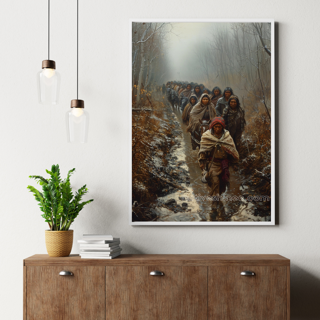 Shining Through Shadows Native American Canvas