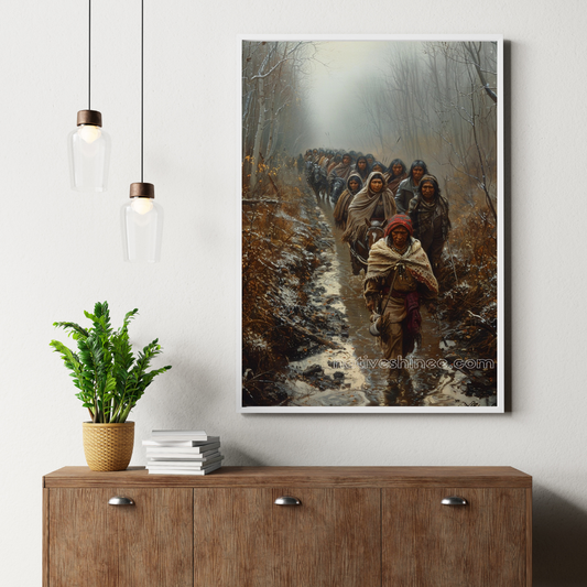 Shining Through Shadows Native American Canvas